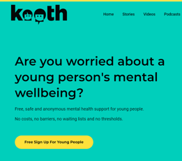 Screenshot of Kooth website