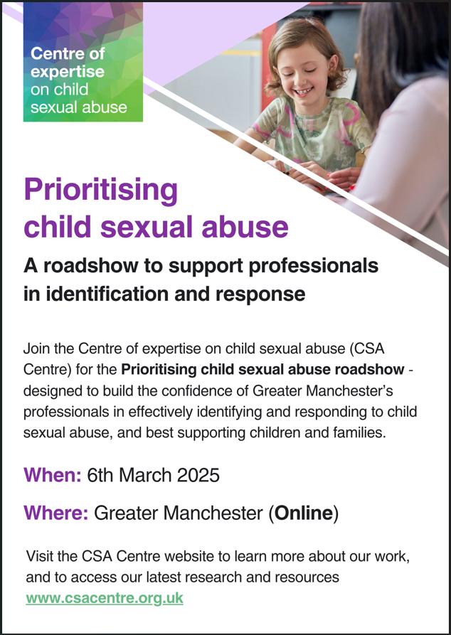 Register for the prioritising child sexual abuse event